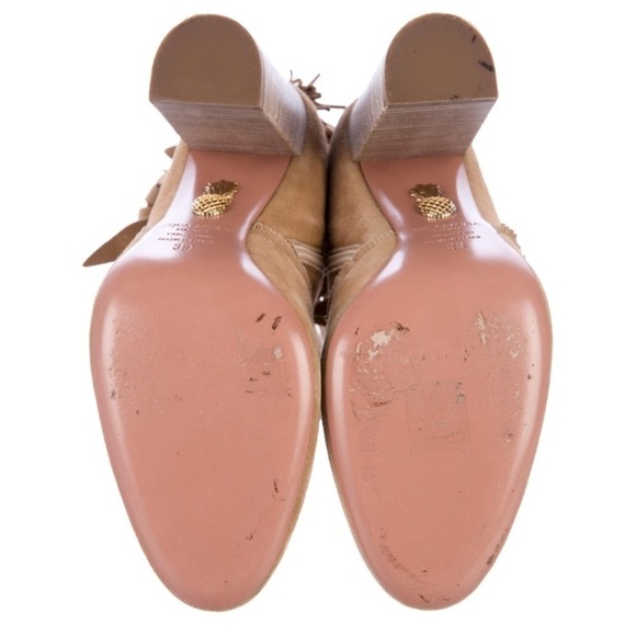 Aquazzura Tiger Lilly Suede Fringe Booties - Picture 5 of 5